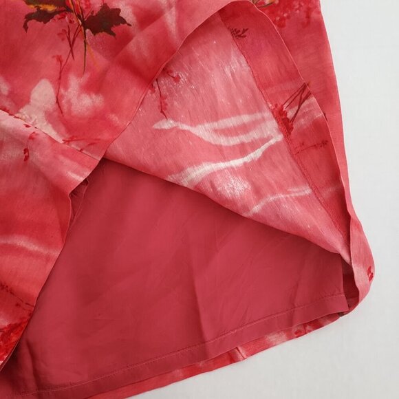 Lafayette 148 Linen/Silk Floral Pink Pencil Skirt Size 14 - Picture 3 of 10